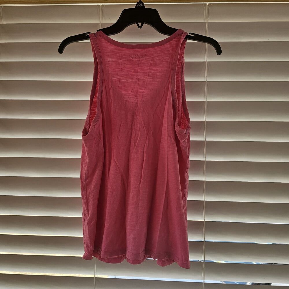 Lilly Pulitzer Women's Pink Pima Cotton Knit V-Neck Button Tank Top Size S - Picture 6 of 6